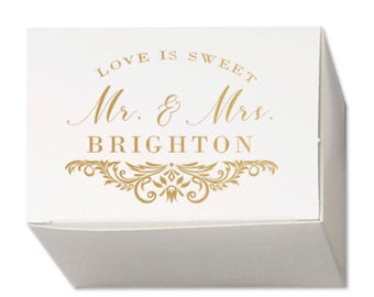 Wedding Favor Chocolate Favor Box - Truffle Favor Box - Wedding Party Bridal Favor Box- Thank You Gift Box - Custom Printed Party Favor Box
