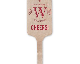 Custom Drink Stir for Wedding Cocktails, Monogram Drink Stirrers, Wedding Swizzle Sticks, Cocktail Stirrers, Bridal Shower, Drink Stir 298