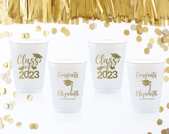 Graduation Party Cups, Graduation Favors, Graduation Party Ideas, Graduation Party Decorations, Class of 2025 Cups, Congrats Grad