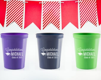 Graduation Party Cups, Graduation Favors, Graduation Party Ideas, Graduation Party Decorations, Class of 2024 Cups, Graduation BBQ