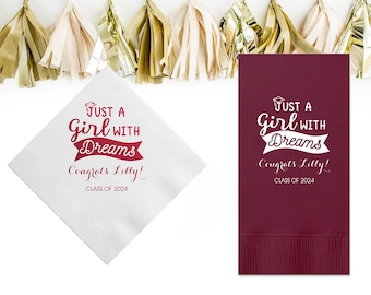 Graduation Napkins, Personalized Napkins, Graduation Party, Custom Napkins, Congrats Grad, Beverage Napkins, Cocktail Napkins, Party Napkins