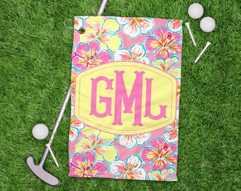 Golf Towel Womans Golf Towel Flower Golf Towel Personalized Golf Towel Personalized Womans Golf Towel Tennis Towel Sports Towel