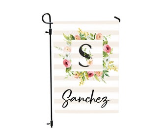 Personalized Garden Flag, Summer Garden Flags, Garden flags, Farmhouse Garden Flag, Rustic Country Decor, Floral Flag with name