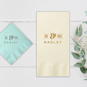 Personalized Napkins Personalized Napkins Wedding Personalized Cocktail Beverage Paper Anniversary Party Monogram Custom Luncheon Avail!