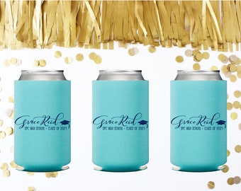 Graduation Party Can Coolers, Personalized Party Favors, Class of 2024 Decorations, Custom Printed Drink Holder
