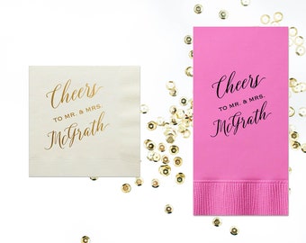 Personalized Wedding Napkins Large Initials - Cocktail Napkins - Paper Wedding Napkins - Wedding Bar Napkins - Custom Napkins