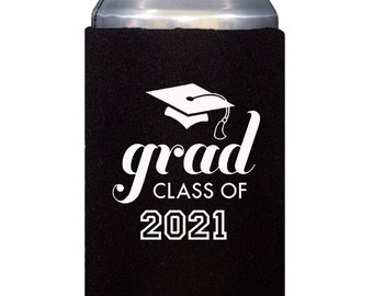 Custom Graduation Can Coolers, Cheers to the Grad, Graduation Party Favor, Personalized Graduation Gift, Drink Huggies