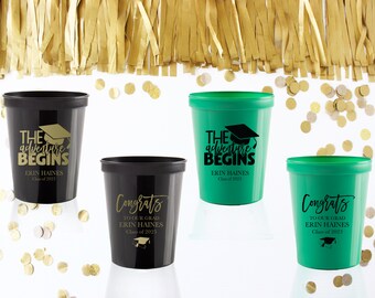 Graduation Party Cups, Graduation Favors, Graduation Party Ideas, Graduation Party Decorations, Class of 2025 Cups, Congrats Grad