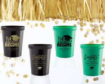 Graduation Party Cups, Graduation Favors, Graduation Party Ideas, Graduation Party Decorations, Class of 2024 Cups, Congrats Grad