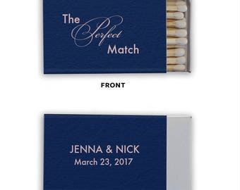 Printed The Perfect Match Personalized Matches, Custom Wedding Matchboxes, Personalized Printed Wedding Favor, Bar Matches, Cigar Station 63