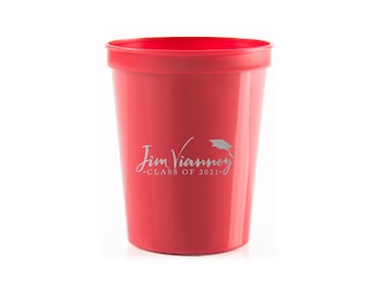 Graduation Party Cups, Class of 2024 Party Favors, Personalized Plastic Stadium Cups, College Graduation Decorations 2024, Custom Cups