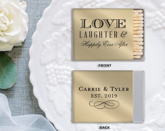 Initial Monogram Personalized Classic Match Boxes - Favors, Party Favors, Custom Foil Stamped Matches, Wedding Favor