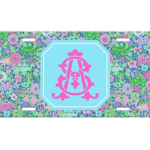 Personalized Preppy Front License Plate Car Tag for Women - Personalized with a monogram or name
