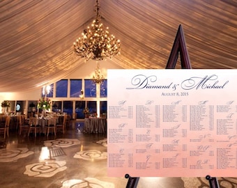 Seating Chart / Wedding Seating Chart / Ombre Wedding / Wedding Sign / placecard Seating Sign. Guest Seating