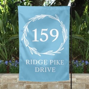 Address Garden Flag, Rustic garden flag, Street Address Flag, Custom yard marker, Monogram Flag, Flag with address, Last name flag
