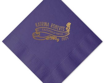 Personalized Graduation Napkins Graduation Party Supplies Personalized Beverage Napkins 2025 Graduation Decoration Ideas Grad Party Napkins