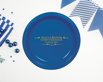Custom Printed Graduation Plates, Personalized Printed Plates, Custom Monogram Plates, Class of 2025 Personalized Plates, Graduation Decor