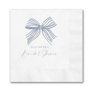 Tying the Knot Bridal Shower - Pink Bow Decor - Personalized Bachelorette Napkins - Bow Napkin for Bridal Shower or Baby Shower