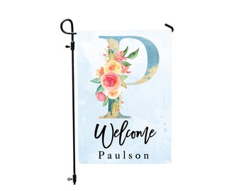 Personalized Flag, Welcome Garden Flag, Welcome House Flag, Farmhouse Garden Flags, Rustic Country Decor, Monogram flag