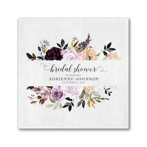 Personalized Bridal Shower Napkins From Miss to Mrs - Party Napkins - Cocktail Napkins Wedding - Wedding Napkins - Engagement Party Napkins