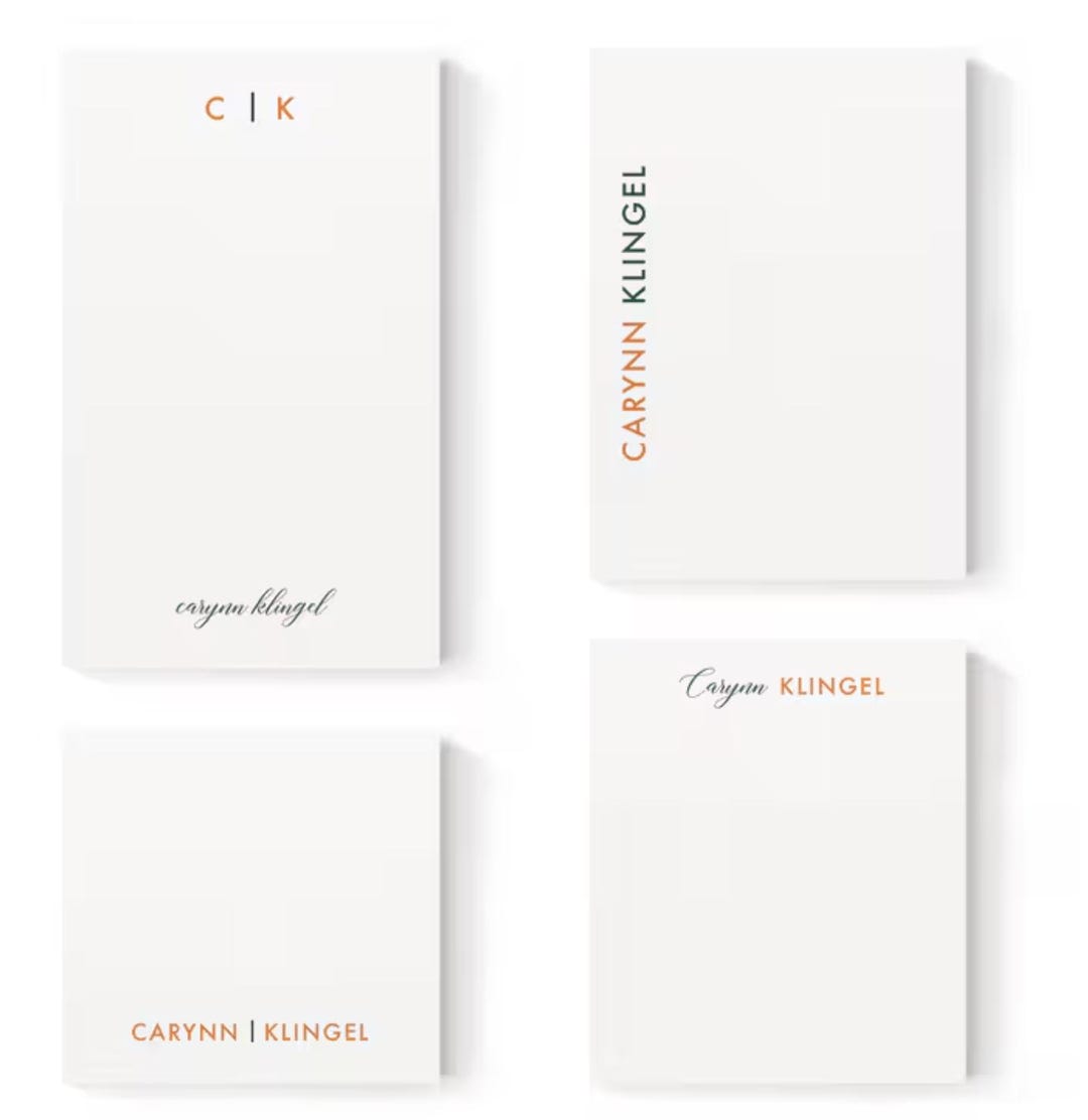 Personalized Notepad Set Personalized Notepad, Monogrammed Notepad Customized Notepad ...