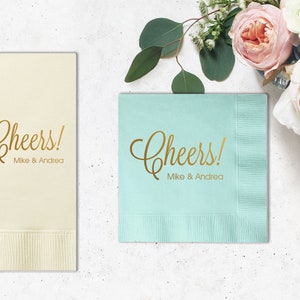 Personalized Napkins Wedding Napkins Custom Monogram Cheers Rehearsal Dinner Beverage Cocktail Luncheon Dinner Guest Towels Available!