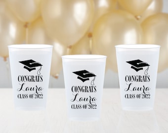 Graduation Cups Class of 2024 College Graduation Decorations Grad Party Favors Personalized Plastic Cups