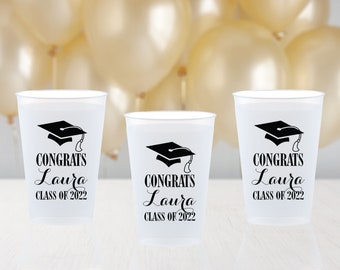 Graduation Cups Class of 2024 College Graduation Decorations Grad Party Favors Personalized Plastic Cups