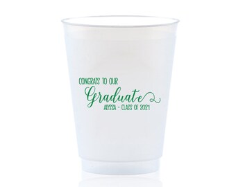 2024 Graduation Cups, Class of 2024 Decorations, Grad Party Favors, Personalized Plastic Cups