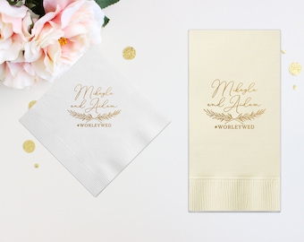 Personalized Names Wedding Napkins - Cocktail Napkins - Paper Wedding Napkins - Wedding Bar Napkins - Engagement Party Napkins - I Do BBQ