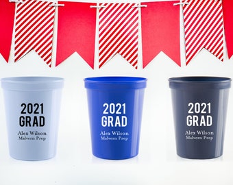 Graduation Party Cups, Class of 2024 Party Favors, Personalized Plastic Stadium Cups, College Graduation Decorations 2024, Custom Cups