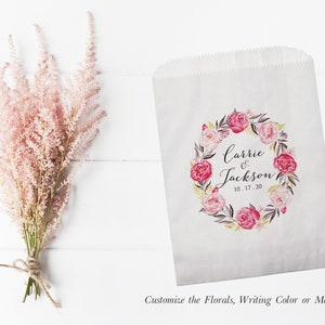 Set of 25 Personalized Custom Love is Sweet Wedding Favor Treat Bags - Candy Buffet, Donuts, Cookies, Popcorn - Wedding, Bridal, Baby Shower