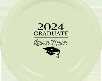 Graduation Plates, Custom Graduation Party Plates, Graduation Party Supplies, Grad Party Ideas, High School Graduation, Graduation 2024