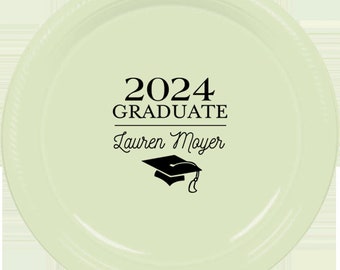Graduation Plates, Custom Graduation Party Plates, Graduation Party Supplies, Grad Party Ideas, High School Graduation, Graduation 2025