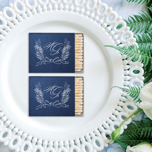 Custom Wreath Wedding Matches, Monogrammed Matchboxes, Personalized Matchbooks, Wreath Monogram, Sparkler Matches, Custom Cigar Matches