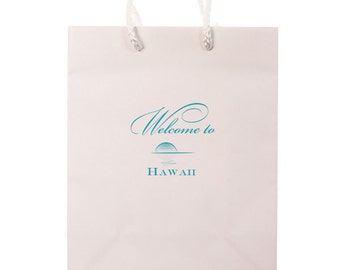 Custom Hotel Wedding Welcome Bags, Hawaii Wedding Bag, Personalized Gift Bags, Custom Wedding Weekend Bags for Guests, Favor Bag 133