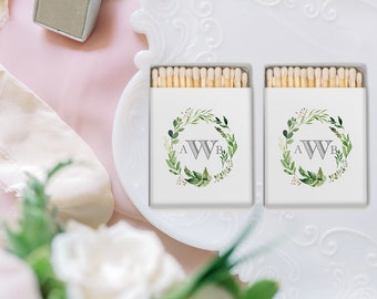 Set of Personalized Wedding matchboxes - "The Perfect Match" Matchboxes, Burgundy Watercolor Floral Matches for wedding