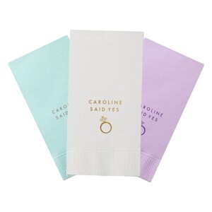 Engagement Cocktail Napkins Yes  - Personalized Napkins - Party Napkins - Cocktail Napkins - Bridal Shower Napkins - Engaged
