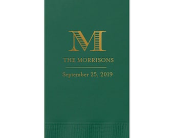 Personalized Guest Towels, Bathroom Restroom Hand Towels, Dinner Napkins, Wedding Paper, Hostess Gift, Monogram customize your colors