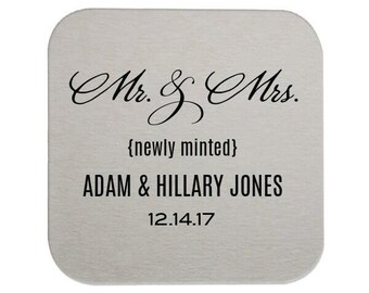 Personalized Custom Coasters, Wedding Coasters, Party Coasters, Wedding Favors, Printed Coasters, Personalized Coaster, Rose Gold Foil 18