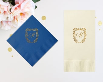 Personalized Wedding Napkins Personalized Elegant Classic Monogram Wedding Napkins Custom Monogram Initials Custom Napkins Printed Paper