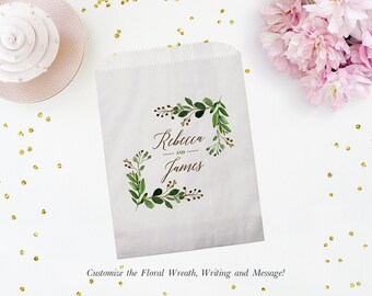 Wedding treat bag | wedding favor bag | Rustic wedding| Kraft favor bags | Antler wedding treat bags | Summer wedding | Sunflower 5" x 7"