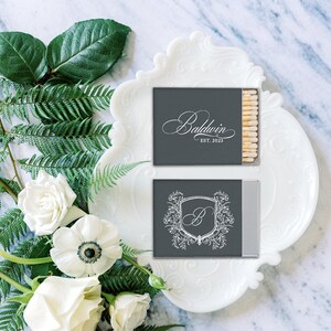 Personalized Matchbooks Wedding Favors Initial Monogram Branches - Wedding Favors, Personalized Wedding Matches, Custom Matchbook Favors