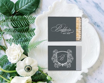 Personalized Matchbooks Wedding Favors Initial Monogram Branches - Wedding Favors, Personalized Wedding Matches, Custom Matchbook Favors