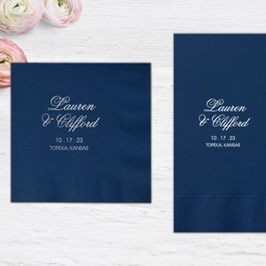 Personalized Names Wedding Napkins - Cocktail Napkins - Paper Wedding Napkins - Wedding Bar Napkins - Engagement Party Napkins - I Do BBQ