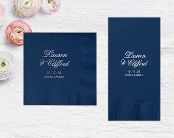 Personalized Names Wedding Napkins - Cocktail Napkins - Paper Wedding Napkins - Wedding Bar Napkins - Engagement Party Napkins - I Do BBQ