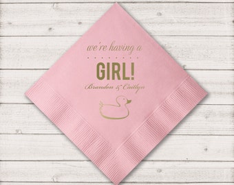 Baby Shower Napkin, Personalized Napkins, Custom Baby Shower Cocktail, Gender Reveal Napkin, Event Napkin, Cake Napkin, Baby Boy Girl  94