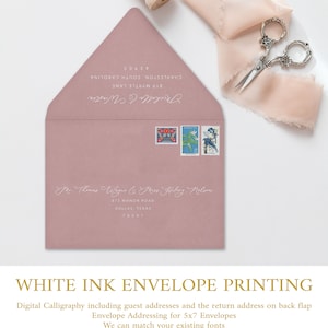 White ink Return Address Printing, Guests Addressing on Envelope, Envelope Address Printing, Wedding Return Address Printed on Envelopes