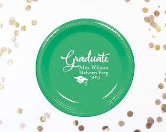 Graduation personalized plates, custom plate, plastic party plates, personalized party plates, monogrammed plate, disposable plates, 2024