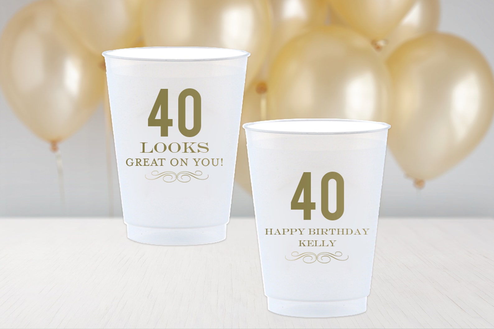 40th Birthday Party, 40th Birthday Cup, Cheers to 40 Years, Frosted ...